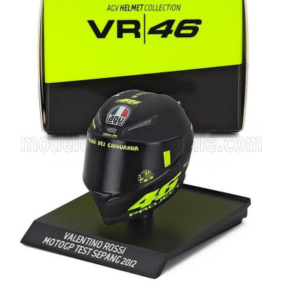 MINICHAMPS AGV CASCO HELMET VALENTINO ROSSI MOTOGP TEST SEPANG 2012 - BLACK 1/10