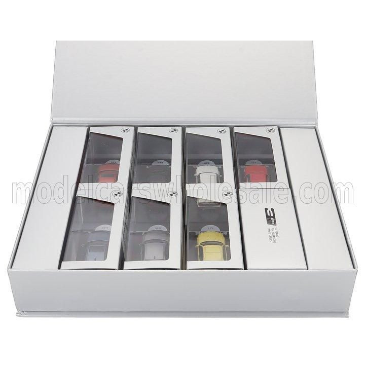 MINICHAMPS BMW SET 7X 3-SERIES COLLECTION 50 YEARS - 7 GENERATION - E21 1975 - E30 1982 - E36 1990 - E46 1997 - E90 2005 - F30 2