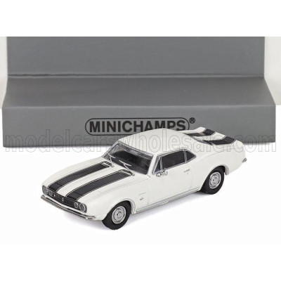 MINICHAMPS CHEVROLET CAMARO COUPE 1967 - WHITE BLACK 1/87