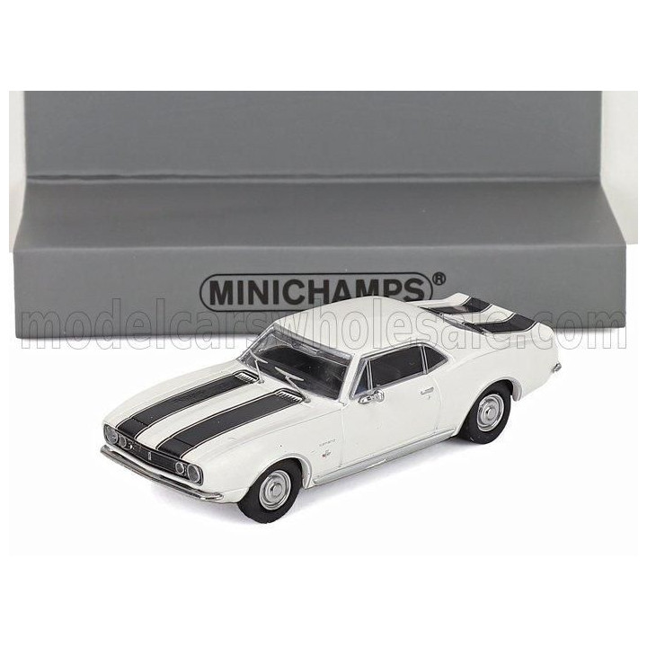 MINICHAMPS CHEVROLET CAMARO COUPE 1967 - WHITE BLACK 1/87