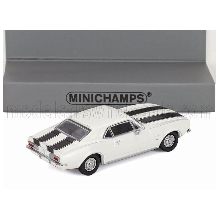 MINICHAMPS CHEVROLET CAMARO COUPE 1967 - WHITE BLACK 1/87