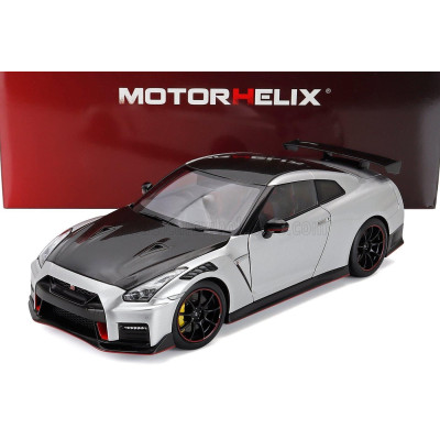 MOTORHELIX NISSAN GT-R (R35) NISMO COUPE 2022 - SILVER CARBON 1/18