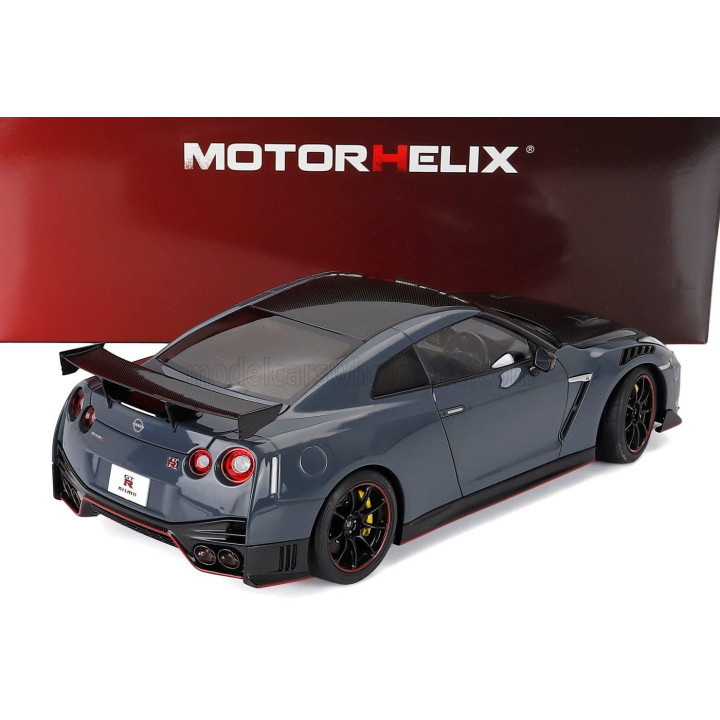 MOTORHELIX NISSAN GT-R (R35) NISMO COUPE 2022 - STEALTH GREY CARBON 1/18