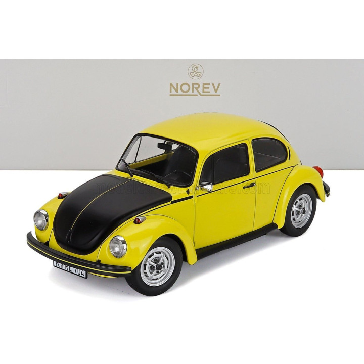 NOREV VOLKSWAGEN BEETLE 1303 MAGGIOLINO 1973 - YELLOW BLACK 1/18