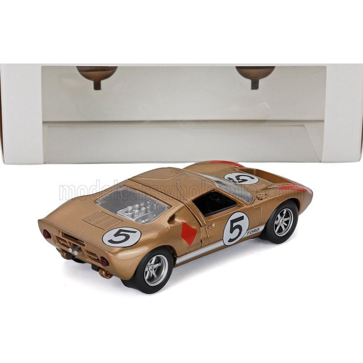 NOREV FORD USA GT40 MKII 7.0L V8 TEAM HOLMAN & MOODY N 5 3rd 24h LE MANS 1966 RONNIE BUCKNUM - DICK HUTCHERSON - GOLD RED 1/43