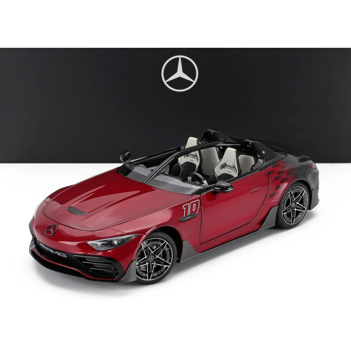 NZG MERCEDES BENZ SL-CLASS AMG 4.0L V8 BITURBO 585cv PureSpeed n 10 SPIDER OPEN 2025 - RED BLACK 1/18