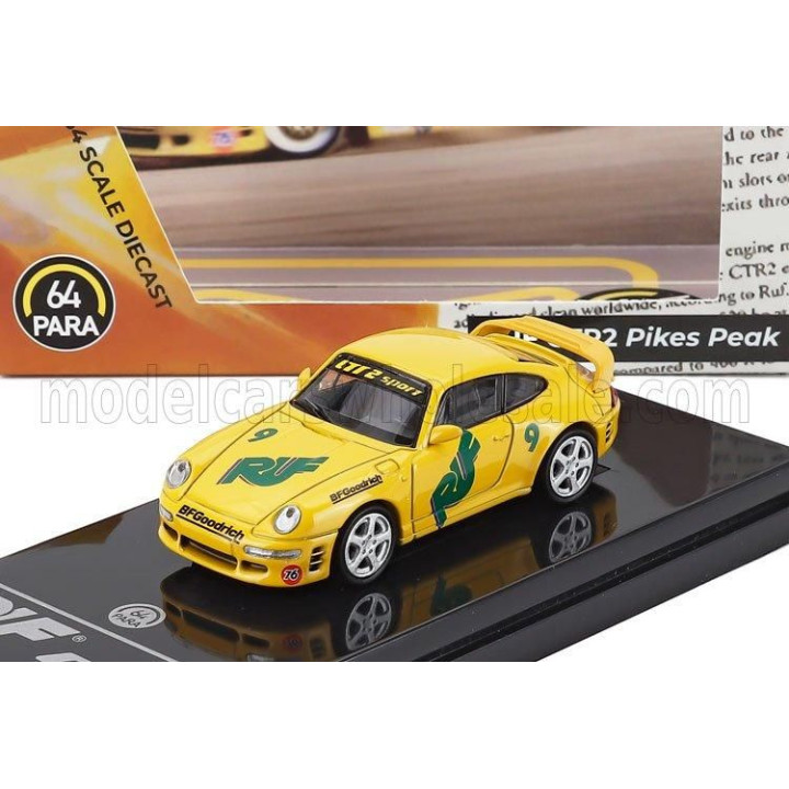 PARAGON MODELS PORSCHE 911 993 RUF CTR 2 COUPE N 9 RALLY PIKES PEAK INTERNATIONAL HILL CLIMB LHD 1995 - YELLOW 1/64