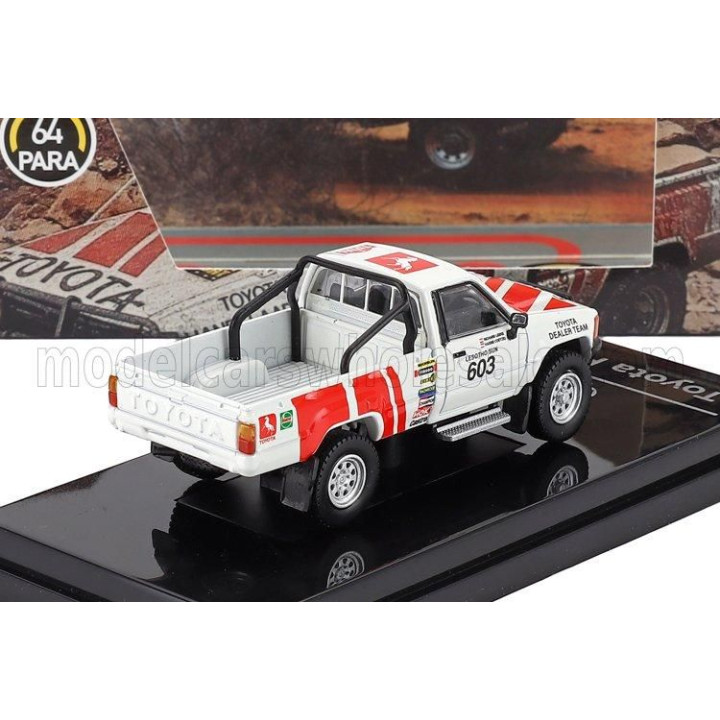 PARAGON MODELS TOYOTA HILUX PICK-UP TEAM DEALER TOYOTA N 603 ROAD OF AFRICA RHD 1995 RICHARD LEEK - KASSIE COETZEZ - WHITE RED 1