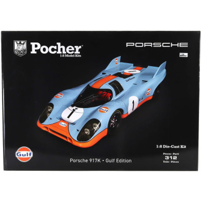 POCHER PORSCHE 917K N 1 RACING GULF EDITION 1971 - LIGHT BLUE ORANGE 1/8
