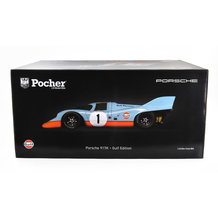 POCHER PORSCHE 917K N 1 RACING GULF EDITION 1971 - LIGHT BLUE ORANGE 1/8