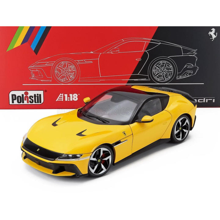 POLISTIL FERRARI 12CILINDRI 2024 - WITH SHOWCASE - NUMBERED ONE BY ONE - GIALLO MODENA - YELLOW 1/18