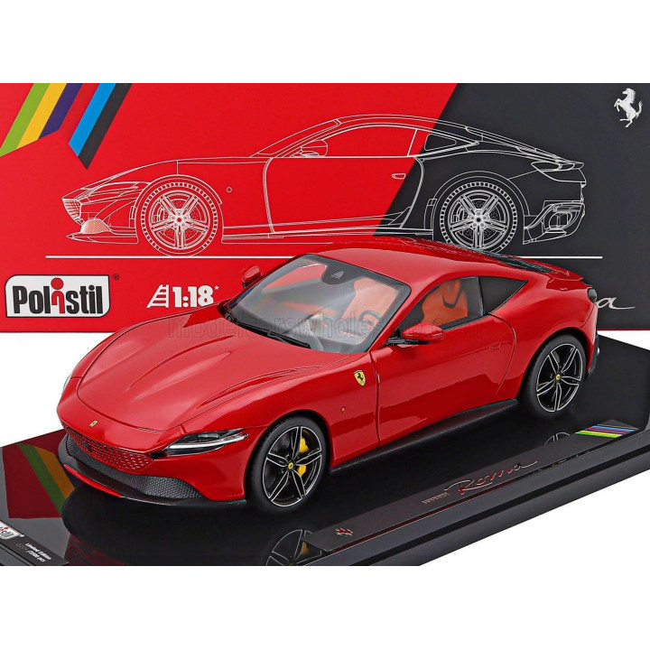 POLISTIL FERRARI ROMA 2019 - WITH SHOWCASE - NUMBERED ONE BY ONE - ROSSO CORSA 322 - RED 1/18