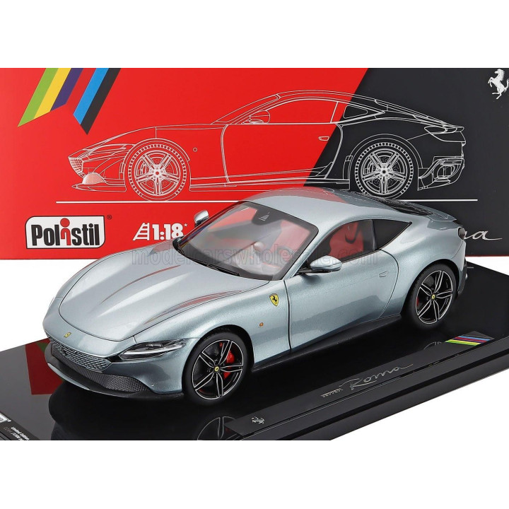 POLISTIL FERRARI ROMA 2019 - WITH SHOWCASE - NUMBERED ONE BY ONE - GRIGIO TITANIO - GREY MET 1/18