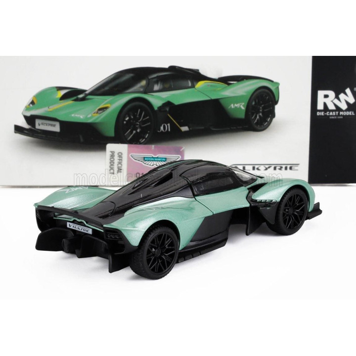 RE EL TOYS ASTON MARTIN VALKIRIE N 001 2023 - LIGHT GREEN BLACK 1/43