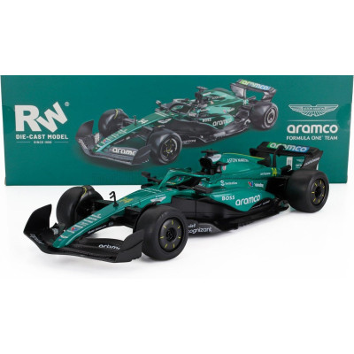 RE EL TOYS ASTON MARTIN F1  AMR24 TEAM ARAMCO COGNIZANT N 14 SEASON 2024 FERNANDO ALONSO - GREEN BLACK 1/18