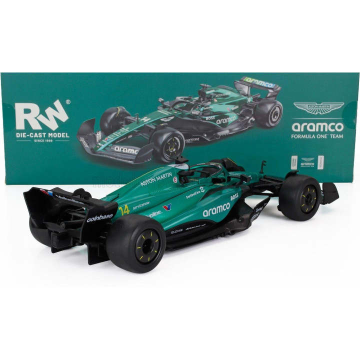 RE EL TOYS ASTON MARTIN F1  AMR24 TEAM ARAMCO COGNIZANT N 14 SEASON 2024 FERNANDO ALONSO - GREEN BLACK 1/18