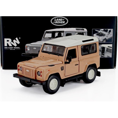 RE EL TOYS LAND ROVER DEFENDER 90 CLASSIC WORK V8 ISLAY EDITION 2023 - BEIGE WHITE 1/32