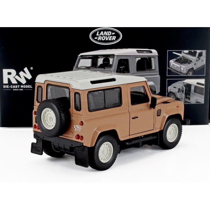 RE EL TOYS LAND ROVER DEFENDER 90 CLASSIC WORK V8 ISLAY EDITION 2023 - BEIGE WHITE 1/32
