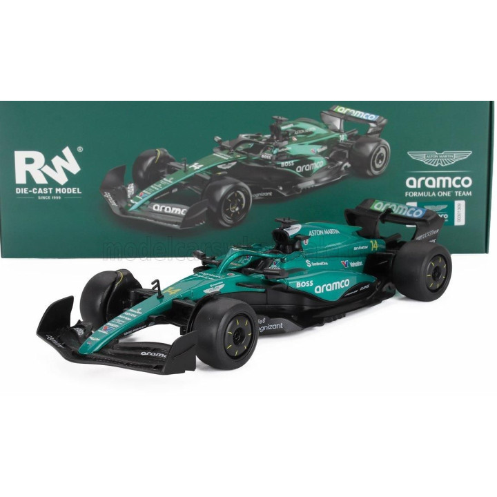 RE EL TOYS ASTON MARTIN F1  AMR24 TEAM ARAMCO COGNIZANT N 14 SEASON 2024 FERNANDO ALONSO - GREEN BLACK 1/24
