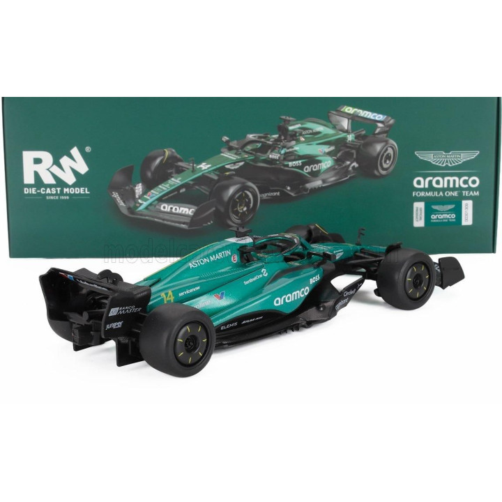 RE EL TOYS ASTON MARTIN F1  AMR24 TEAM ARAMCO COGNIZANT N 14 SEASON 2024 FERNANDO ALONSO - GREEN BLACK 1/24