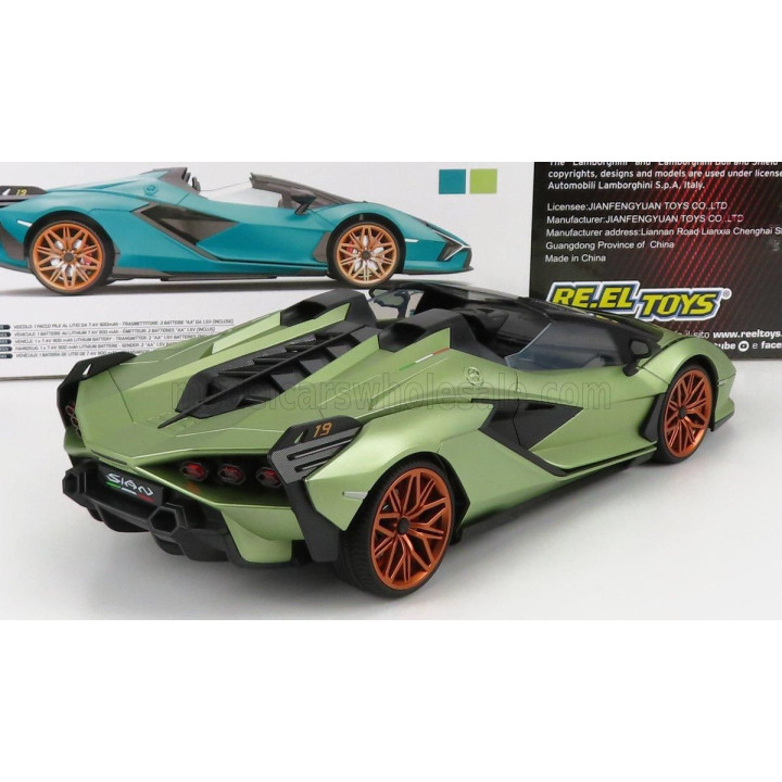 RE EL TOYS LAMBORGHINI SIAN FKP 37 HYBRID 2020 - LIGH GREEN MET 1/12