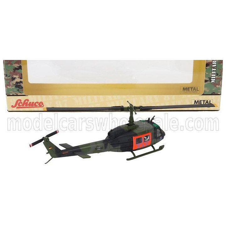 SCHUCO BELL UH1D HELICOPTER SAR SEARCH AND RESCUE MILITARY 1984 - MILITARY GREEN 1/87
