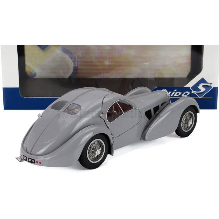 SOLIDO BUGATTI TYPE 57SC ATLANTIC 1937 - MATT SILVER 1/18