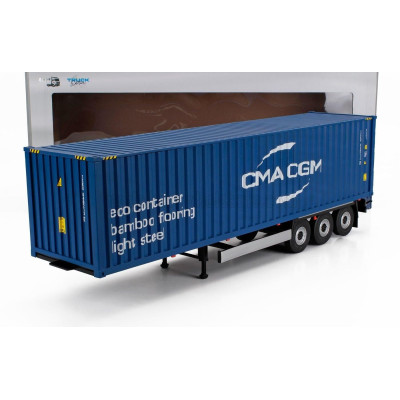 SOLIDO ACCESSORIES TRAILER FOR TRUCK - RIMORCHIO TRASPORTO CONTAINER - BLUE 1/24