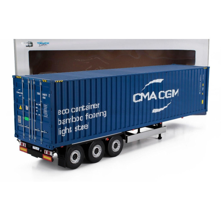 SOLIDO ACCESSORIES TRAILER FOR TRUCK - RIMORCHIO TRASPORTO CONTAINER - BLUE 1/24