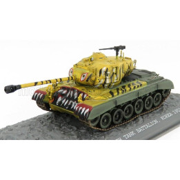 SOLIDO TANK M26 PERSHING 6th BATTALION KOREA 1951 - CON VETRINA - WITH SHOWCASE - MILITARY CAMOUFLAGE 1/72