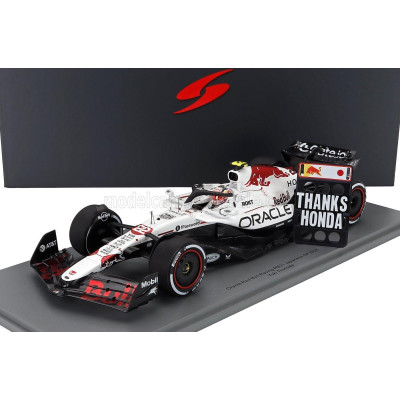 SPARK MODEL RED BULL F1  RB21 TEAM ORACLE RED BULL RACING N 22 JAPAN GP 2025 WITH PIT BOARD THANKS HONDA YUKI TSUNODA - WHITE RE