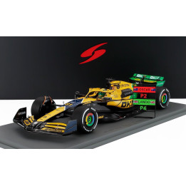SPARK MODEL McLAREN F1  MCL38 TEAM MCLAREN N 81 2nd MONACO GP 2024 OSCAR PIASTRI - YELLOW GREEN BLACK 1/18