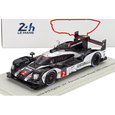 SPARK MODEL PORSCHE 919 HYBRID 2.0L TURBO TEAM PORSCHE N 2 WINNER 24h LE MANS 2016 ROMAIN DUMAS - NEEL JANI - MARC LIEB - BLACK 
