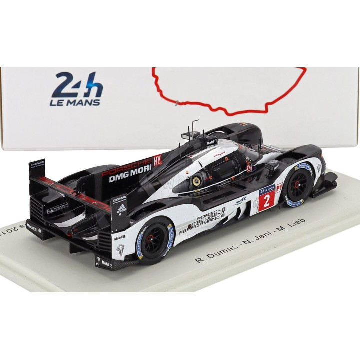 SPARK MODEL PORSCHE 919 HYBRID 2.0L TURBO TEAM PORSCHE N 2 WINNER 24h LE MANS 2016 ROMAIN DUMAS - NEEL JANI - MARC LIEB - BLACK 