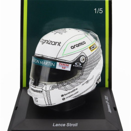 SPARK MODEL STILO HELMET F1  CASCO HELMET ASTON MARTIN AMR23 TEAM ARAMCO COGNIZANT N 18 JAPAN GP 2023 LANCE STROLL - WHITE 1/5