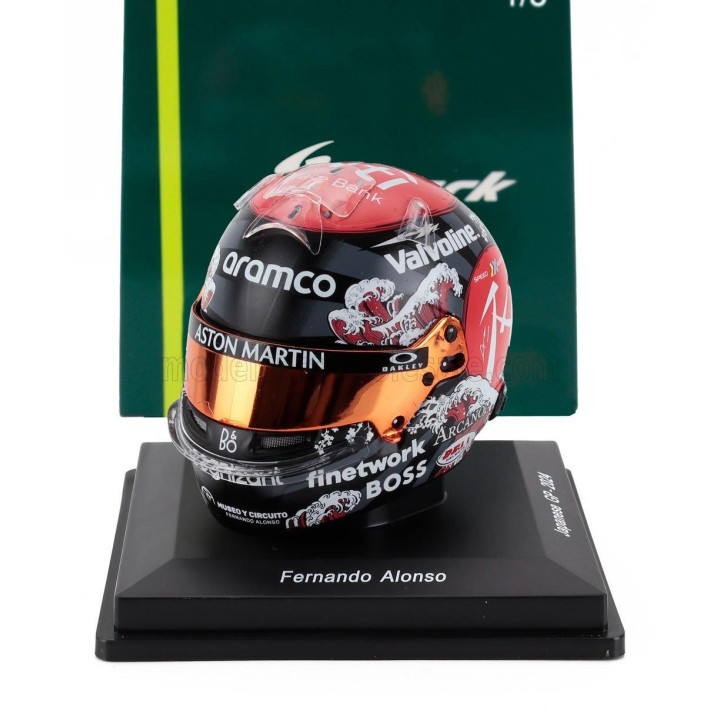 SPARK MODEL BELL HELMET CASCO HELMET F1 FERNANDO ALONSO TEAM ASTON MARTIN ARAMCO COGNIZANT N 14 JAPAN GP 2024 - VARIOUS 1/5