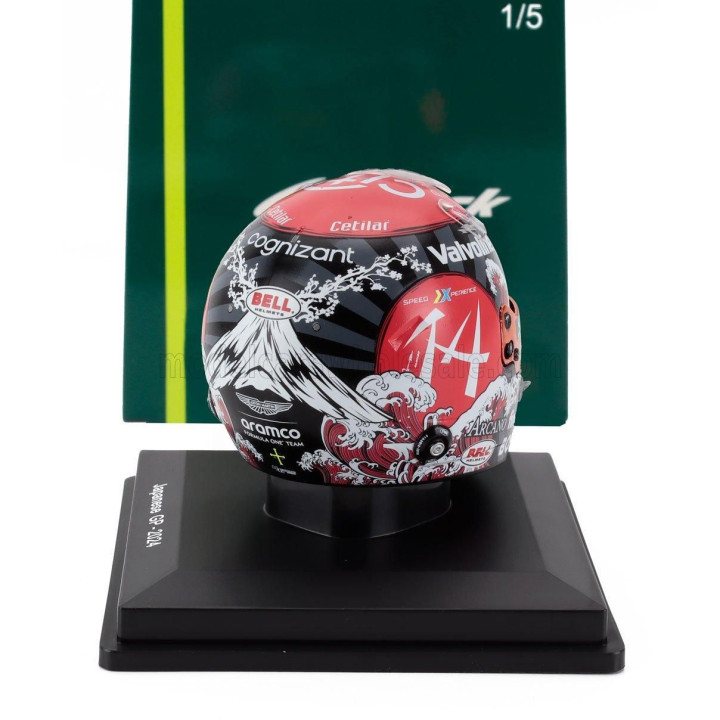SPARK MODEL BELL HELMET CASCO HELMET F1 FERNANDO ALONSO TEAM ASTON MARTIN ARAMCO COGNIZANT N 14 JAPAN GP 2024 - VARIOUS 1/5