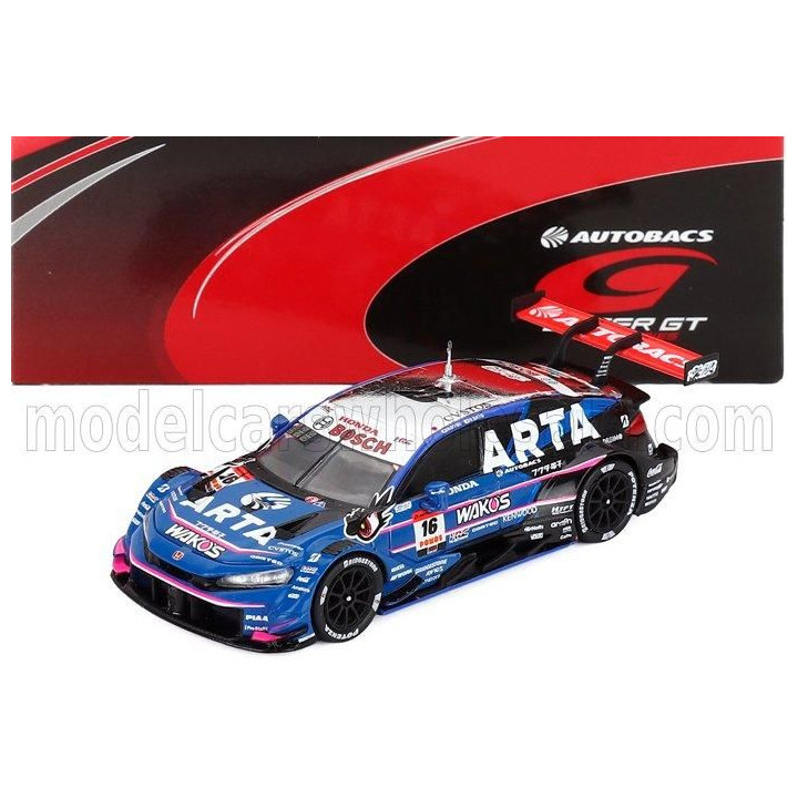 SPARK MODEL HONDA CIVIC TYPE R-GT TEAM ARTA MUGEN N 16 GT500 CLASS SUPER GT 2025 HIROKI OTSU - REN SATO - BLUE 1/64