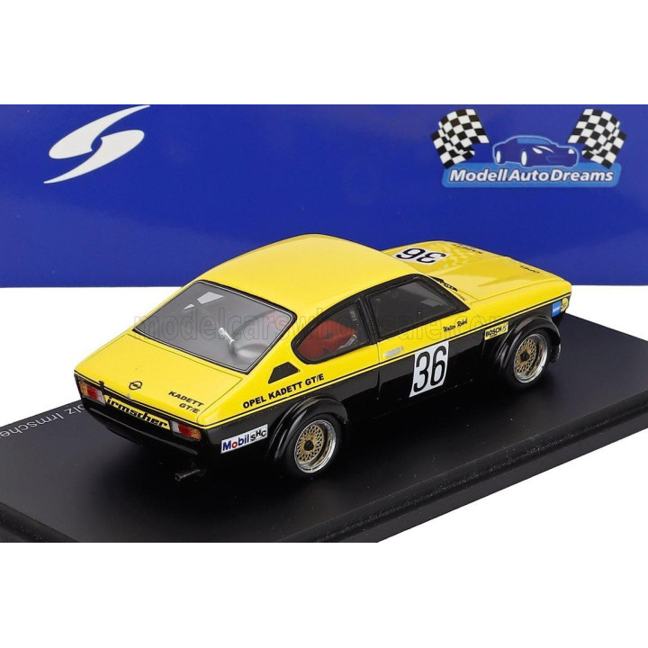 SPARK MODEL OPEL KADETT C COUPE GT/E N 36 DRM 1976 WALTER ROHRL - YELLOW BLACK 1/43