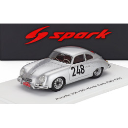 SPARK MODEL PORSCHE 356 1500 COUPE N 248 RALLY MONTECARLO 1955 MAX NATHAN - HEINZ SCHELLHAAS - SILVER 1/43