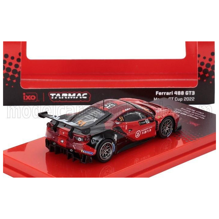 TARMAC FERRARI 488 GT3 TEAM HARMONY RACING N 51 FIA GT WORLD CUP MACAU 2022 WEIAN CHEN - RED BLACK 1/64