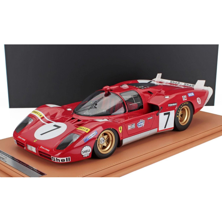 TECNOMODEL FERRARI 512S 5.0L V12 TEAM SEFAC SPA FERRARI N 7 24h LE MANS 1970 DEREK BELL - RONNIE PETERSON - CON VETRINA - WITH S