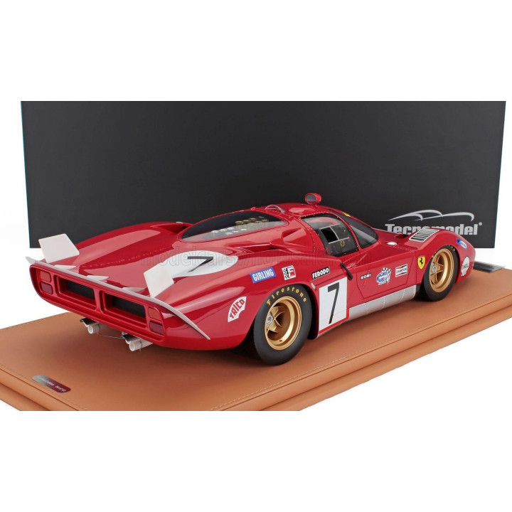 TECNOMODEL FERRARI 512S 5.0L V12 TEAM SEFAC SPA FERRARI N 7 24h LE MANS 1970 DEREK BELL - RONNIE PETERSON - CON VETRINA - WITH S