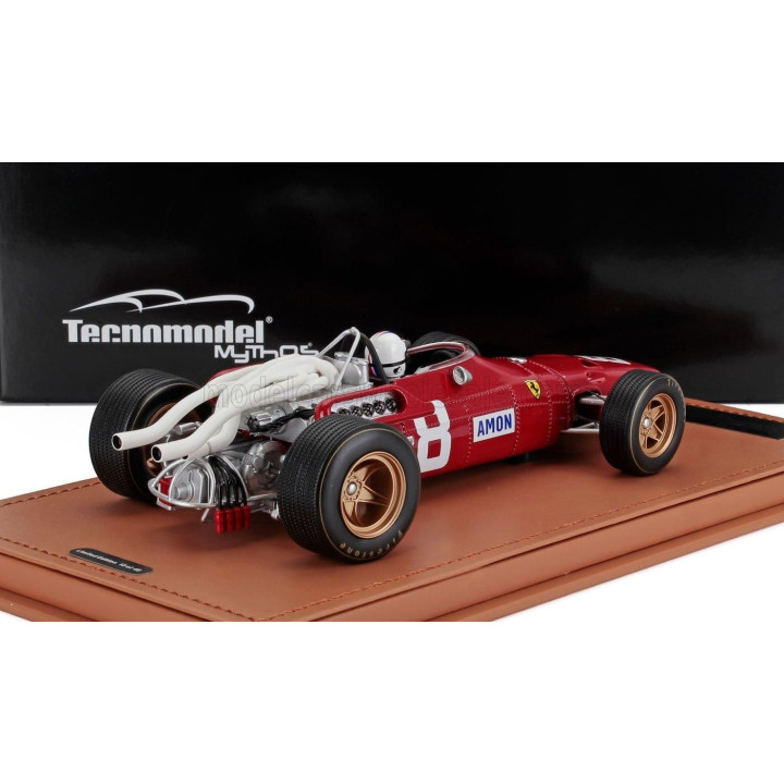 TECNOMODEL FERRARI F1 312 F1-67 N 8 GERMAN GP (with pilot figure) 1967 CHRIS AMON - RED 1/18
