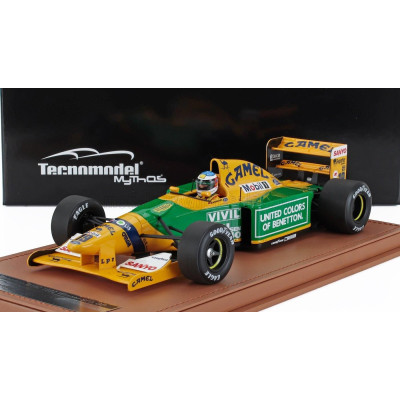 TECNOMODEL BENETTON F1  B192 FORD N 19 WINNER BELGIUM SPA GP (with pilot figure) 1992 MICHAEL SCHUMACHER - YELLOW GREEN 1/18