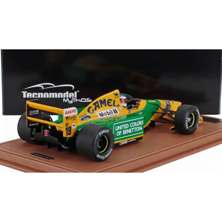 TECNOMODEL BENETTON F1  B192 FORD N 19 WINNER BELGIUM SPA GP (with pilot figure) 1992 MICHAEL SCHUMACHER - YELLOW GREEN 1/18