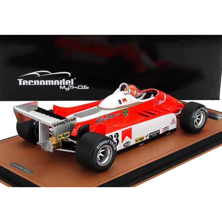 TECNOMODEL ALFA ROMEO F1  179 N 23 EAST USA GP (with pilot figure) 1980 BRUNO GIACOMELLI - WHITE RED 1/18