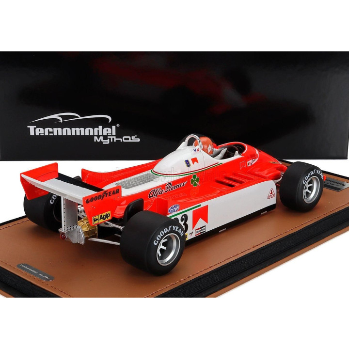 TECNOMODEL ALFA ROMEO F1  179 N 23 MONACO GP (with pilot figure) 1980 BRUNO GIACOMELLI - WHITE RED 1/18
