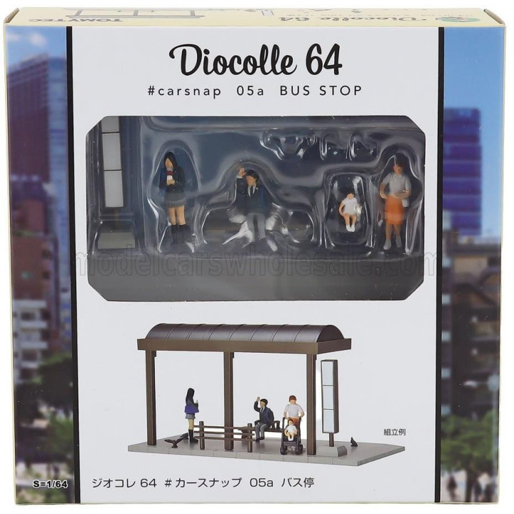 TOMICA ACCESSORIES DIORAMA FERMATA AUTOBUS - BUS STOP WITH FIGURES - VARIOUS 1/64