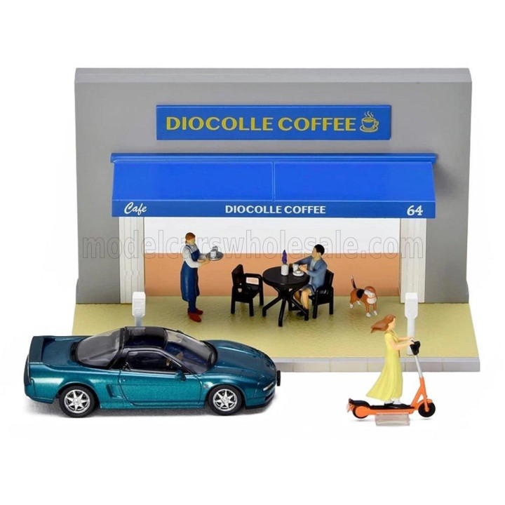 TOMICA ACCESSORIES DIORAMA CAFE TERRACE WITH FIGURES AND HONDA PRELUDE CAR - VARIOUS 1/64